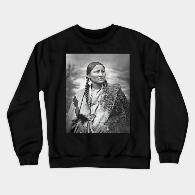 Native American woman war chief Crewneck Sweatshirt by ai1art